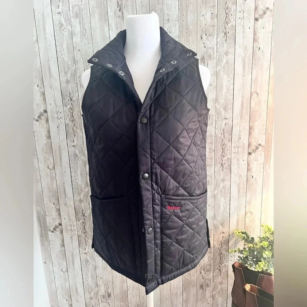 Barbour Quilted Navy Vest Unisex Boys Girls XL